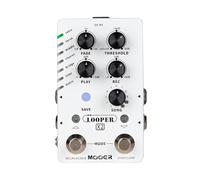 MOOER Loop X2 - Pedale per chitarra elettrica stereo, pedale Looper per basso, pedale Looper per chitarra acustica, con 11 banche, 300 minuti, 77 slot di salvataggio, funzione Fade Out per pratica e