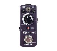 MOOER Micro Drummer II Chitarra Drummer Pedale Drum Machine Effetto con Funzione FILL, 48 scanalature per batteria e 6 stili musicali per 8 diversi Rythem, con EQ, Tap Tempo per chitarra elettrica