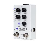 MOOER Pedale preamplificatore modello X a doppio canale con 14 slot preimpostati, modello da 28 Amp, 3 cab Sim, supporta il caricamento di file MNRS, GNR e GIR tramite MOOER STUDIO per espandere la