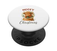 Mooey Christmas Highland Cow Snow Globe Cozy Holiday PopSockets PopGrip Adesivo