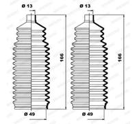 MOOG Soffietto Cuffia Scatola Sterzo per Opel Vectra (B) Estate 2.0 Dti 16V