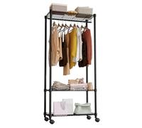 Moogiitools Appendiabiti aperto, appendiabiti con ripiani regolabili in altezza, per camera da letto, soggiorno, corridoio