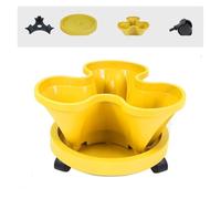 MOOILKO Torre di fioriera da Giardino impilabile Verticale in plastica Multistrato con rotelle mobili Verdura e Frutta(E-Yellow-1kit)