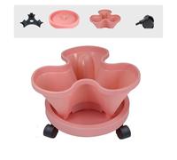 MOOILKO Torre di fioriera da Giardino impilabile Verticale in plastica Multistrato con rotelle mobili Verdura e Frutta(F-Pink-1kit)