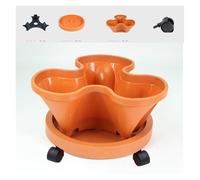MOOILKO Torre di fioriera da Giardino impilabile Verticale in plastica Multistrato con rotelle mobili Verdura e Frutta(B-Brown-1kit)