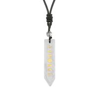 mookaitedecor Collana con ciondolo a forma di stadio lunare per uomo e donna, con incisione eclissi e pietra curativa con catena regolabile, idea regalo, Cristallo