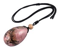 mookaitedecor Collana in pietra intagliata a forma di cuore, collana classica con ciondolo in pietra per le donne, Nylon Rodonite Nylon, Rodonite