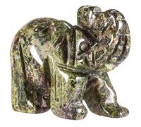 mookaitedecor Pierre de Sang de Dragon - Decorazione a forma di elefante in cristallo, decorazione a mano, Reiki Tasca Pierre Figura Portafortuna decorata con la Casa, 1,5 pollici