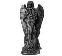 mookaitedecor Statuetta decorativa in cristallo naturale, ossidiana, con angelo custode, intagliata a mano, statuetta in pietra per preghiere, decorazione per angelo custode, 8,3 - 8,6 cm di altezza