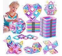 MOOKCUY Costruzioni Magnetiche per Bambini 3 4 5 6 Anni Learning & Development Mattonelle Magnetiche Building Blocks Giocattoli per Bambini 3 4 5 6 7 Anni Ragazzi Ragazze Regali