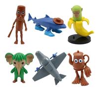 Moollyfox Italian Brainrot Figures Set - Tung Tung Tung Sahur, Tralalero Tralala, Bombardino Crocodilo, Lirili Larila - Decorazioni da Scrivania Brainrot Toys 3D per Collezione, Ufficio, Regalo, 6Pcs