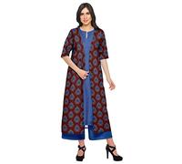 Moomaya Pakistani Lungo Kurta Palazzo Set Giacca per Le Donne Vestito Indiano di Usura Etnica