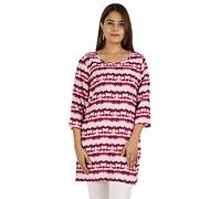 Moomaya Stampato Rayon Tunica Summer 3/4 Manica Casual Short Kurta Top per Le Donne