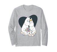 Moomin Love Moomintroll e Snorkmaiden Insieme Heart Maglia a Manica