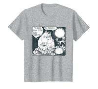 Moomin Love Moomintroll & Snorkmaiden Bark Boat per Bambini Maglietta, Bambini, Grigio Melange, 3 Anni