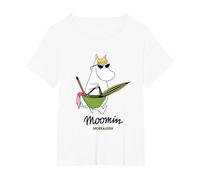 Moomin Snorkmaiden Andare alla Spiaggia Maglietta, Donna Plus-Size, Bianco, 5X