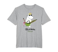 Moomin Snorkmaiden Andare alla Spiaggia Maglietta, Uomo Taglie Grandi, Grigio Melange, 3X Tall