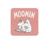 Moomin Sottobicchiere singolo in legno con scritta "Moomintroll and Snorkmaiden"