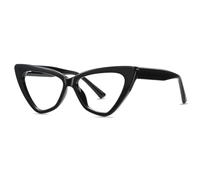 moomoobird Blu Luce Bloccare Occhiali Vintage TR90 Retro Gatto Occhio Occhiali Montatura Per Le Donne, Nero con trasparente