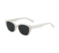moomoobird Cat Eye Occhiali da sole polarizzati per donne uomini TR90 quadrati retrò occhiali da sole unisex guida, bianco con nero