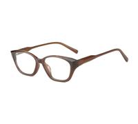 moomoobird Occhiali alla moda Cat Eye con lenti trasparenti TR90, montatura alla moda, da donna, decorazione, marrone con trasparente