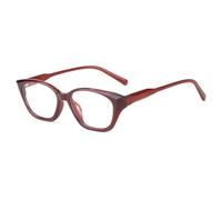 moomoobird Occhiali alla moda Cat Eye con lenti trasparenti TR90, montatura alla moda, da donna, decorazione, rosso con trasparente