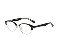 moomoobird Occhiali alla moda con protezione dalla luce blu, montatura in metallo TR90, piccole montature per uomo e donna, Black Gold Frame