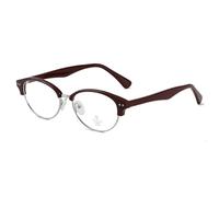 moomoobird Occhiali alla moda con protezione dalla luce blu, montatura in metallo TR90, piccole montature per uomo e donna, Cornice in argento rosso