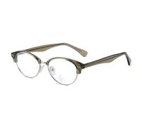 moomoobird Occhiali alla moda con protezione dalla luce blu, montatura in metallo TR90, piccole montature per uomo e donna, Cornice verde argento