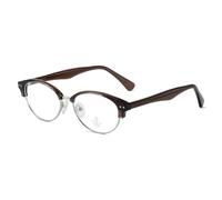 moomoobird Occhiali alla moda con protezione dalla luce blu, montatura in metallo TR90, piccole montature per uomo e donna, Brown Silver Frame