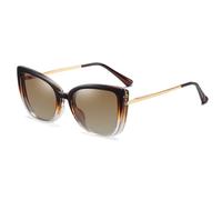 moomoobird Occhiali da sole polarizzati magnetici donne clip su occhiali da sole Cat Eye TR90 montatura occhiali luce blu occhiali filtro lenti, Brown Clear Frame, L