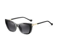 moomoobird Occhiali da sole polarizzati moda magnetica donna clip su occhiali anti-luce blu Cat Eye TR90 (nero grigio cornice)