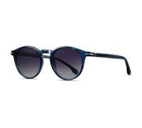 moomoobird Occhiali da sole polarizzati Retro TR90 rotondo sole per uomini donne UV400 sfumature estive, blu con grigio