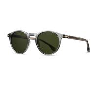 moomoobird Occhiali da sole polarizzati Retro TR90 rotondo sole per uomini donne UV400 sfumature estive, grigio con verde