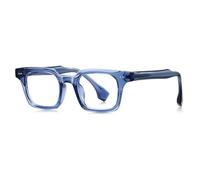 moomoobird Occhiali quadrati da uomo che bloccano la luce blu, montatura TR90, alla moda, da uomo, blu con trasparente