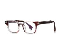 moomoobird Occhiali quadrati da uomo che bloccano la luce blu, montatura TR90, alla moda, da uomo, Leopardo con trasparente