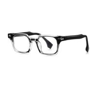 moomoobird Occhiali quadrati da uomo che bloccano la luce blu, montatura TR90, alla moda, da uomo, nero con trasparente