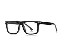 moomoobird Quadrato blu luce blocco occhiali maschio TR90 telaio moda gas telaio per gli uomini, Nero con trasparente