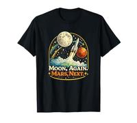 Moon Again Marte Next Retro Space Exploration Maglietta