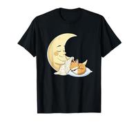 Moon And Fox Sleepy Nursery Bedtime Fantasy Maglietta