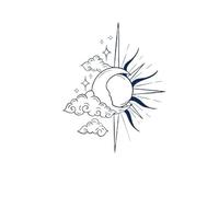 Moon And Planets Temporary Tattoo,Lasts To 15 Days New Technology Magic Waterproof Semi Permanent Sticker.(01)