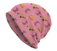 Moon And Red Panda Beanie Chemio Hat Cancer Headwear Cappelli a Maglia Largo Slouchy Sciarpa cap per Adulti Donna Uomo
