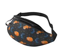 Moon And Red Panda borsello da cintura grande per uomo, regali per sport, allenamento, viaggi, corsa, borsello da cintura casual