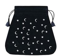 MOON AND STARS Velluto Borsa Nero Ricamato Carte lo scarabeo 200x200 MM LX02