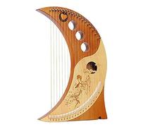 Moon Arp, 19 corde e ornamento di decorazione corpo in legno massello, 15.7inc / 4 0cm. Alto, con la chiave di tuning e il punteggio musicale inglese, il miglior regalo for i principianti for bambini