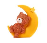 Moon Bear Cake Topper, Cute Sleeping Bear Figurine, Mini Desktop Sculpture, Adorable Resin Ornament, Lightweight Decorative Accent, Ideal for Cakes & Table Décor