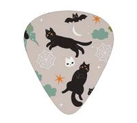 Moon Black Cat Chitarra Acustica Plettri per Chitarra 12 Pezzi, Chitarra Elettrica Essenziale Plettri per Chitarra Spessi e Sottili Studenti 0,46 0,96 0,71 Mm