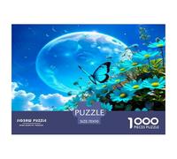 Moon Blue Butterfly 1000 Pezzi Puzzle Classici Per Adulti E Bambini A Partire Da 12 Anni Giochi Rilassamento E Intelligenza Ideale Per Amanti Dei Puzzle Esperti - Decorazione Domestica 70x50cm/1000pc