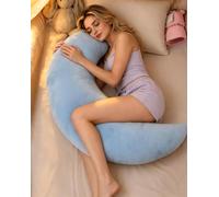 Moon Body Pillow, Giant Moon Sleep Spoon C-Shaped Body Pillow (Blue)