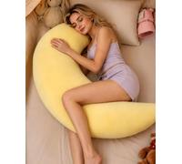 Moon Body Pillow, Giant Moon Sleep Spoon C-Shaped Body Pillow (Yellow)